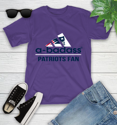 NFL A Badass New England Patriots Fan Adidas Football Sports Youth T-Shirt 3