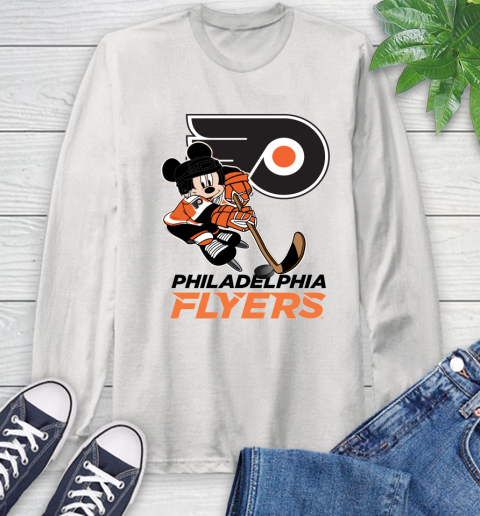 NHL Philadelphia Flyers Mickey Mouse Disney Hockey T Shirt Long Sleeve T-Shirt