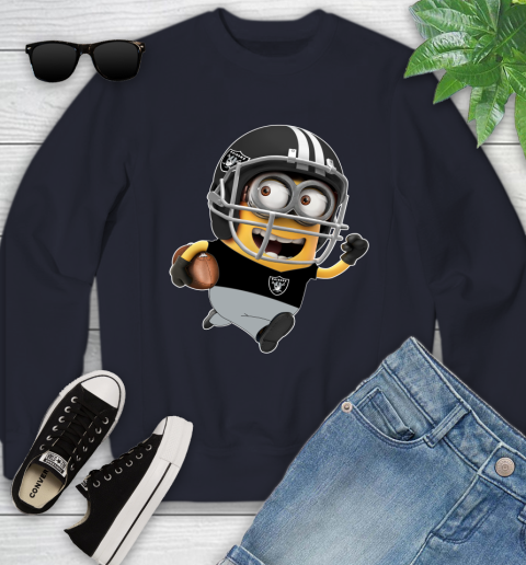 NFL Oakland Raiders Minions Disney Football Sports Youth Sweatshirt 3