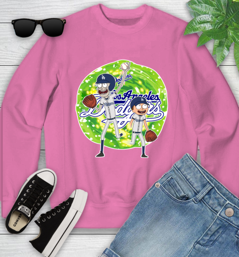 MLB Los Angeles Dodgers Rick And Morty Baseball Sports Youth Sweatshirt 7