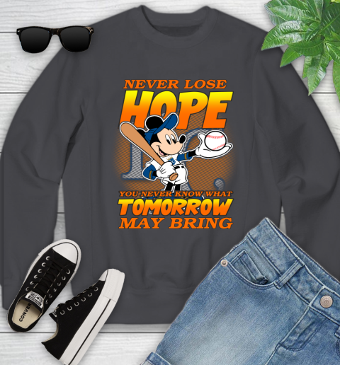 Kansas City Royals MLB Baseball Mickey Disney Never Lose Hope Youth Sweatshirt 5