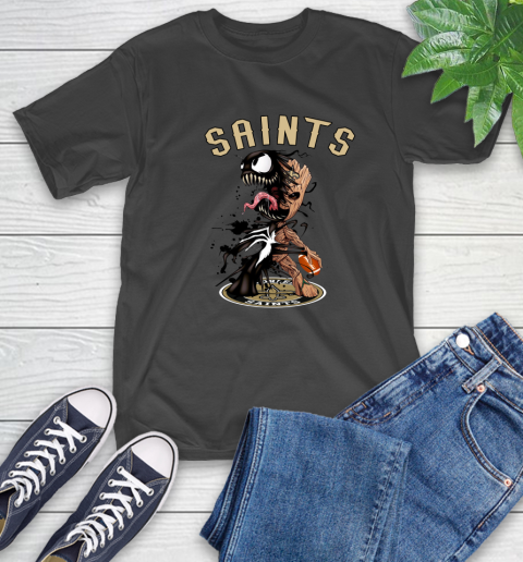 NFL New Orleans Saints Football Venom Groot Guardians Of The Galaxy T-Shirt 2