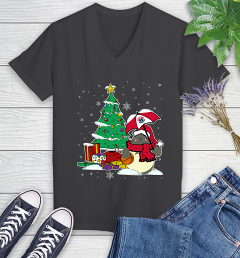 Washington Wizards NBA Basketball Cute Tonari No Totoro Christmas Sports Women's V-Neck T-Shirt 8