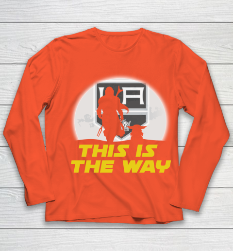 Los Angeles Kings NHL Ice Hockey Star Wars Yoda And Mandalorian This Is The Way Youth Long Sleeve 3