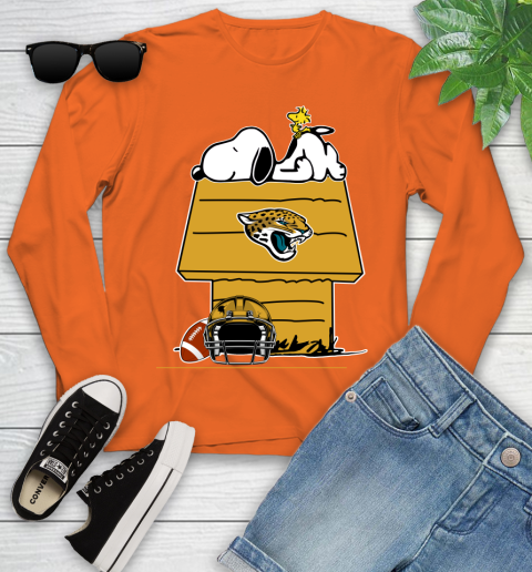 Jacksonville Jaguars NFL Football Snoopy Woodstock The Peanuts Movie Youth Long Sleeve 4