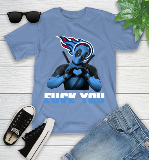 NHL Tennessee Titans Deadpool Love You Fuck You Football Sports Youth T-Shirt 15