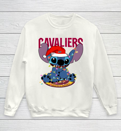 Cleveland Cavaliers NBA noel stitch Basketball Christmas Youth Sweatshirt