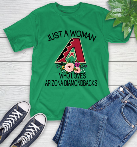 MLB Just A Woman Who Loves Arizona Diamondbacks Baseball Sports T-Shirt 5