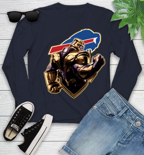 NFL Thanos Avengers Endgame Football Sports Buffalo Bills Youth Long Sleeve 3