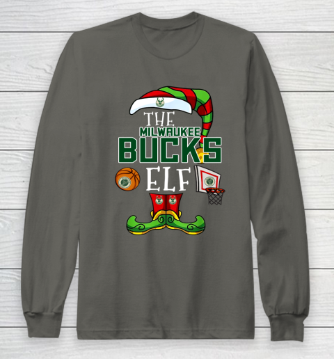 Milwaukee Bucks Christmas ELF Funny NBA Long Sleeve T-Shirt 5
