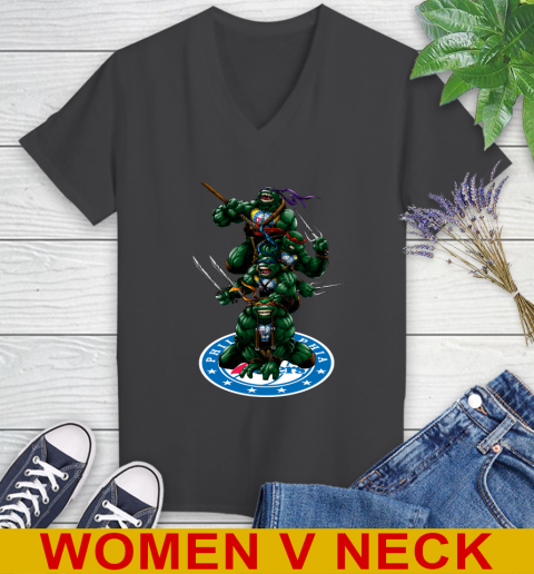 NBA Basketball Philadelphia 76ers Teenage Mutant Ninja Turtles Shirt Women's V-Neck T-Shirt 9