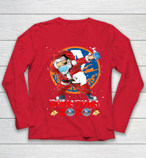 New York Islanders Funny Santa Claus Dabbing Christmas 2020 NHL Youth Long Sleeve 8