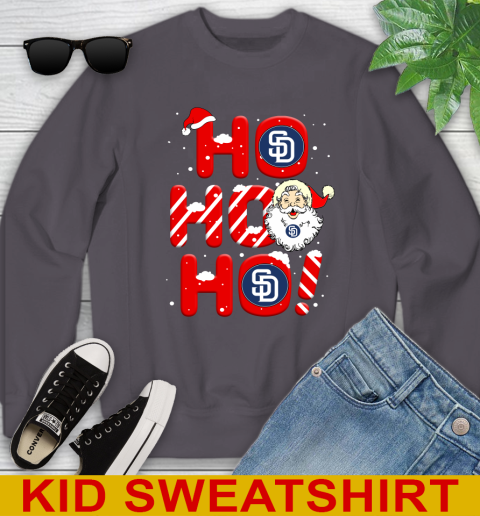 San Diego Padres MLB Baseball Ho Ho Ho Santa Claus Merry Christmas Shirt Youth Sweatshirt 5