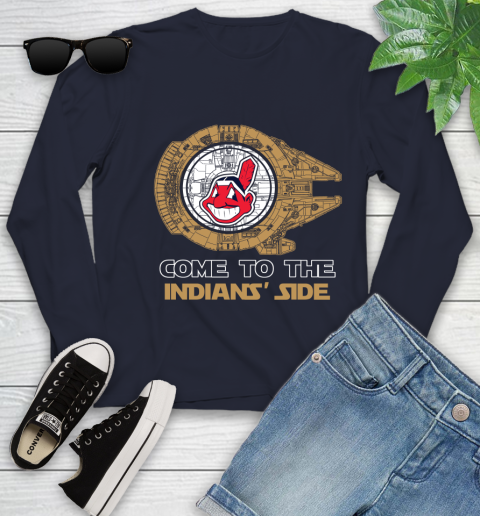 MLB Come To The Cleveland Indians Side Star Wars Baseball Sports Youth Long Sleeve 2