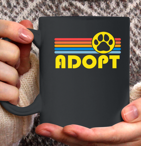 Rescue Animal Adoption Adopt Cat or Dog Vintage Retro Sunset Ceramic Mug 11oz 2