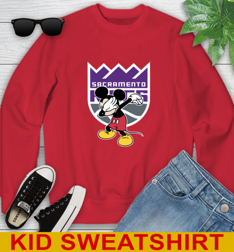 Sacramento Kings NBA Basketball Dabbing Mickey Disney Sports Youth Sweatshirt 8