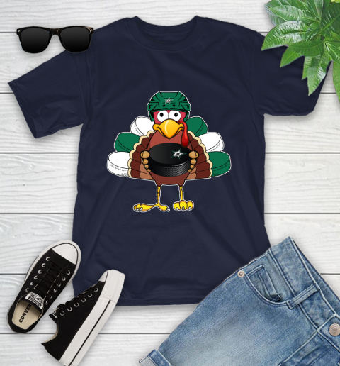 Dallas Stars Turkey Thanksgiving Day Youth T-Shirt 3