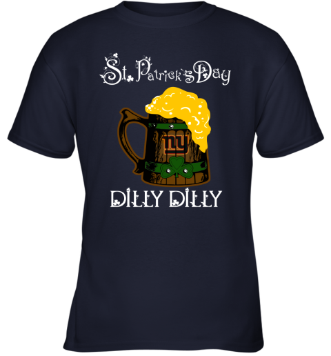 NFL New York Giants St Patrick's Day Dilly Dilly Beer Football Sports DFLMmuSuCjt youth t shirt 26 95 151514 front navy
