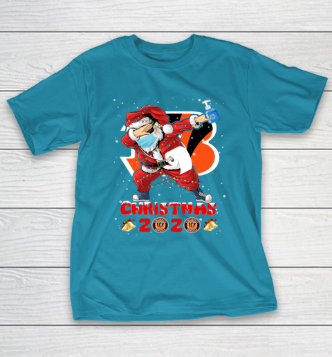 Cincinnati Bengals Funny Santa Claus Dabbing Christmas 2020 NFL T-Shirt 7
