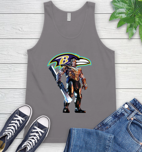 NFL Thanos Gauntlet Avengers Endgame Football Baltimore Ravens Tank Top 7