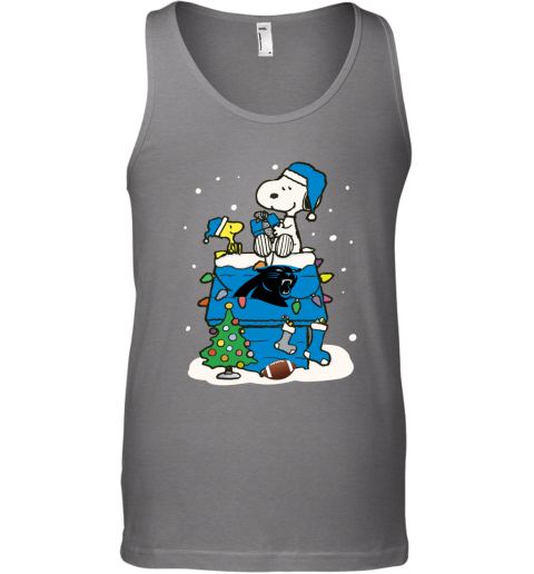 A Happy Christmas With Carolia Panthers Snoopy Tank Top