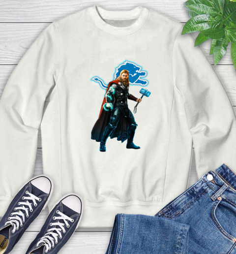 NFL Thor Avengers Endgame Football Detroit Lions Sweatshirt