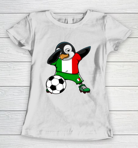 Dabbing Penguin Italy Soccer Fans Jersey Flag Football Lover Women's T-Shirt