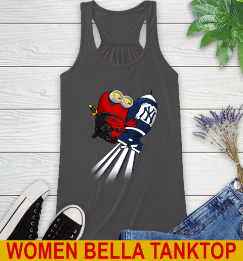 MLB Baseball New York Yankees Deadpool Minion Marvel Shirt Racerback Tank 10