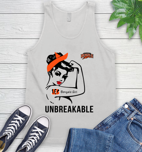 NFL Cincinnati Bengals Girl Unbreakable Football Sports Tank Top