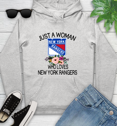 NHL Just A Woman Who Loves New York Rangers Hockey Sports Youth Hoodie