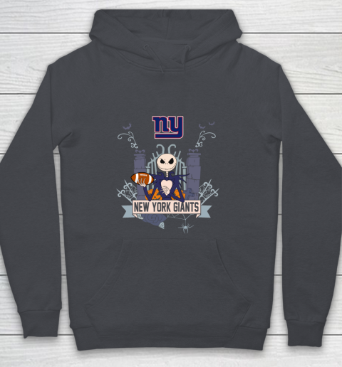 NFL New York Giants Football Jack Skellington Halloween Youth Hoodie 5