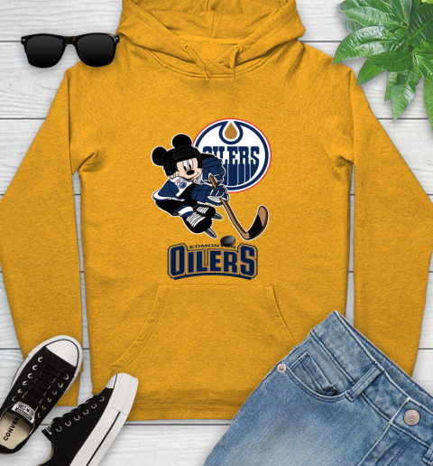 NHL Edmonton Oilers Mickey Mouse Disney Hockey T Shirt Youth Hoodie 16