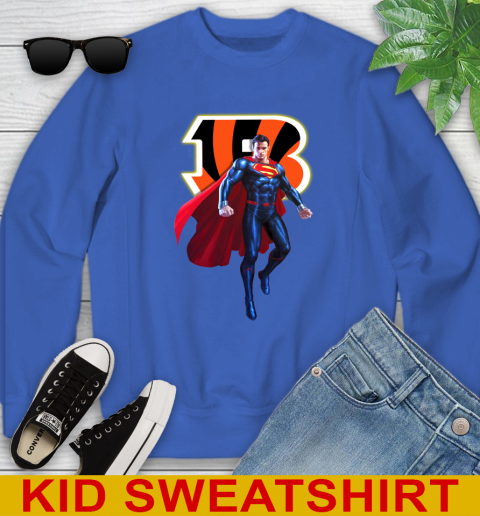 NFL Superman DC Sports Football Cincinnati Bengals Youth Sweatshirt 7