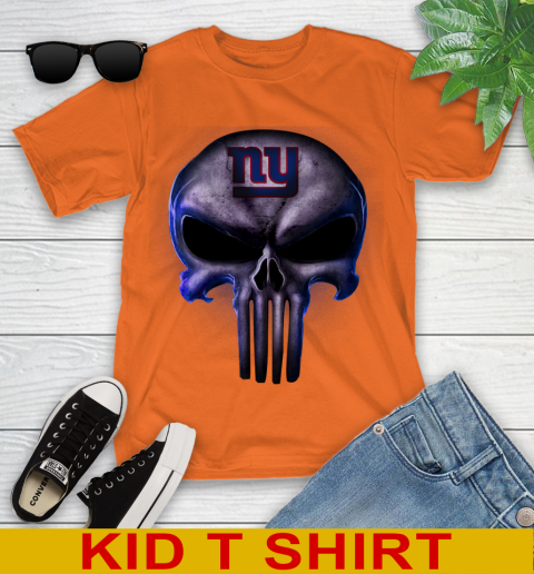 New York Giants NFL Football Punisher Skull Sports Youth T-Shirt 8