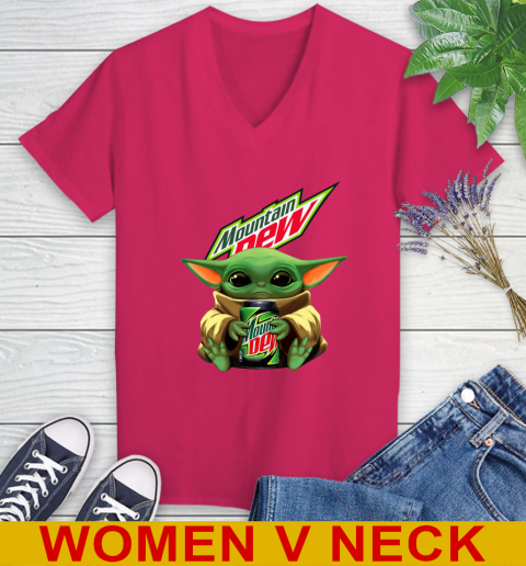 Star Wars Baby Yoda Hugs Mountain Dew Soft Drink Shirt 86
