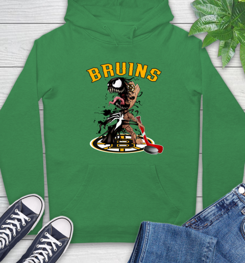 NHL Boston Bruins Hockey Venom Groot Guardians Of The Galaxy Hoodie 8