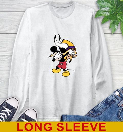 Minnesota Vikings NFL Football Dabbing Mickey Disney Sports Long Sleeve T-Shirt