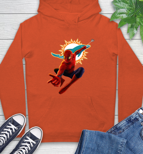 NFL Spider Man Avengers Endgame Football Miami Dolphins Hoodie 5