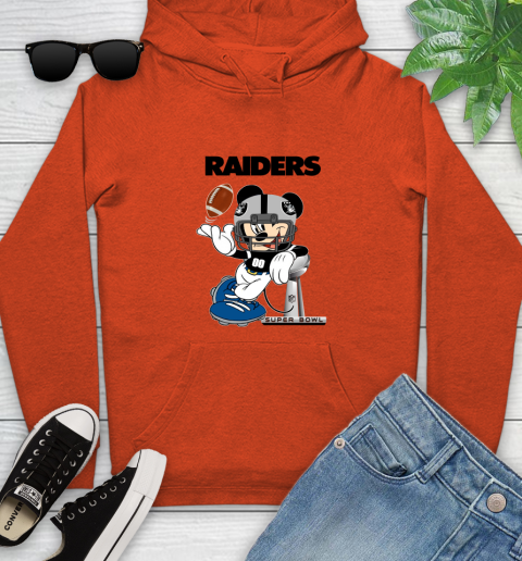 NFL Oakland Raiders Mickey Mouse Disney Super Bowl Football T Shirt Youth Hoodie 5