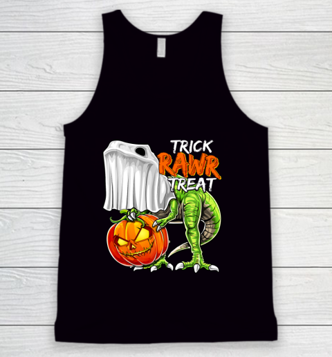 Halloween Dinosaur Ghost Pumpkin Jack O Lantern Gift Boys Tank Top