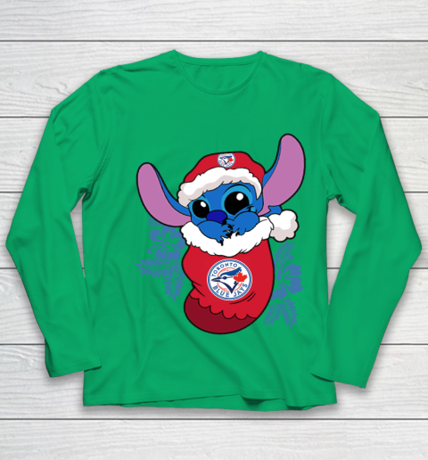 Toronto Blue Jays Christmas Stitch In The Sock Funny Disney MLB Youth Long Sleeve 6