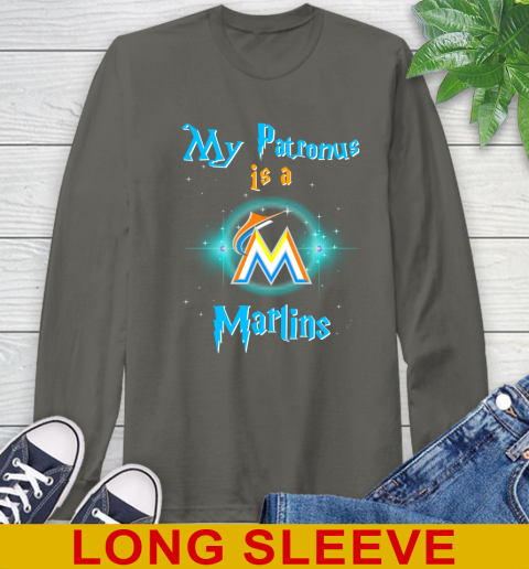 MLB Baseball Harry Potter My Patronus Is A Miami Marlins Long Sleeve T-Shirt 10