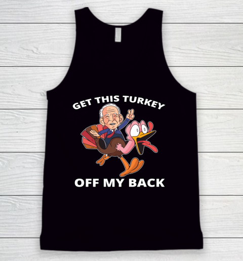 Make Thanksgiving Great Again Funny Biden Riding a Turkey Tank Top