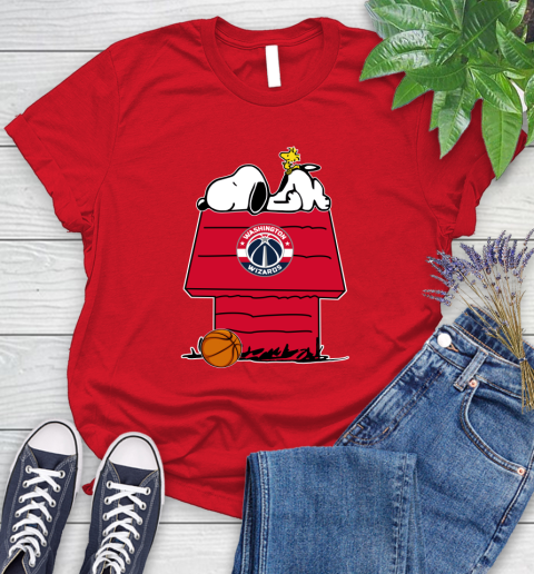 Washington Wizards NBA Basketball Snoopy Woodstock The Peanuts Movie Women's T-Shirt 9