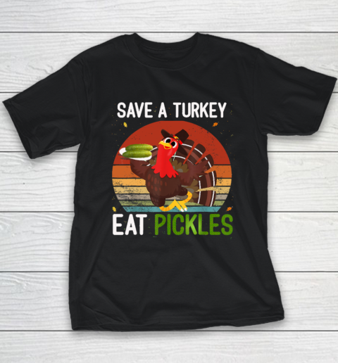Save A Turkey Eat A Pickles Funny Thanksgiving Costume Youth T-Shirt
