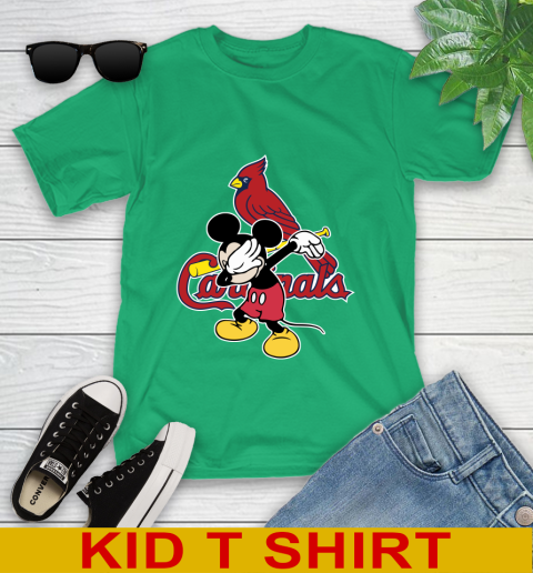 St.Louis Cardinals MLB Baseball Dabbing Mickey Disney Sports Youth T-Shirt 6