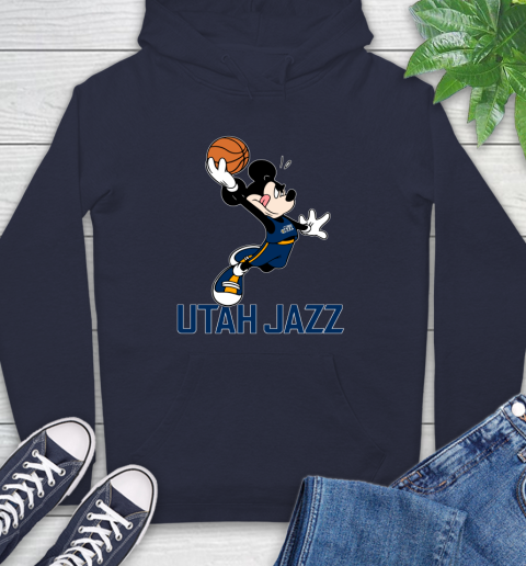 NBA Basketball Utah Jazz Cheerful Mickey Mouse Shirt Hoodie 4
