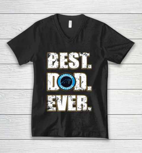 NFL Carolina Panthers Football Best Dad Ever Family Shirt V-Neck T-Shirt