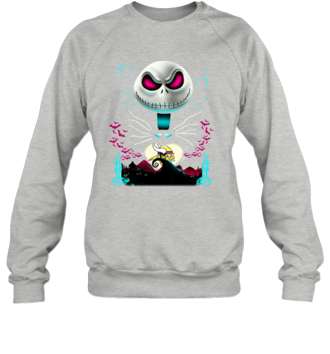 NFL Minnesota Vikings Jack Skellington Sally The Nightmare Before Christmas Football 5vK4yAv5AIm sweatshirt 35 95 151514 front sport grey