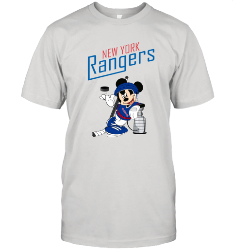Mickey New York Rangers With The Stanley Cup Hockey NHL Unisex Jersey Tee